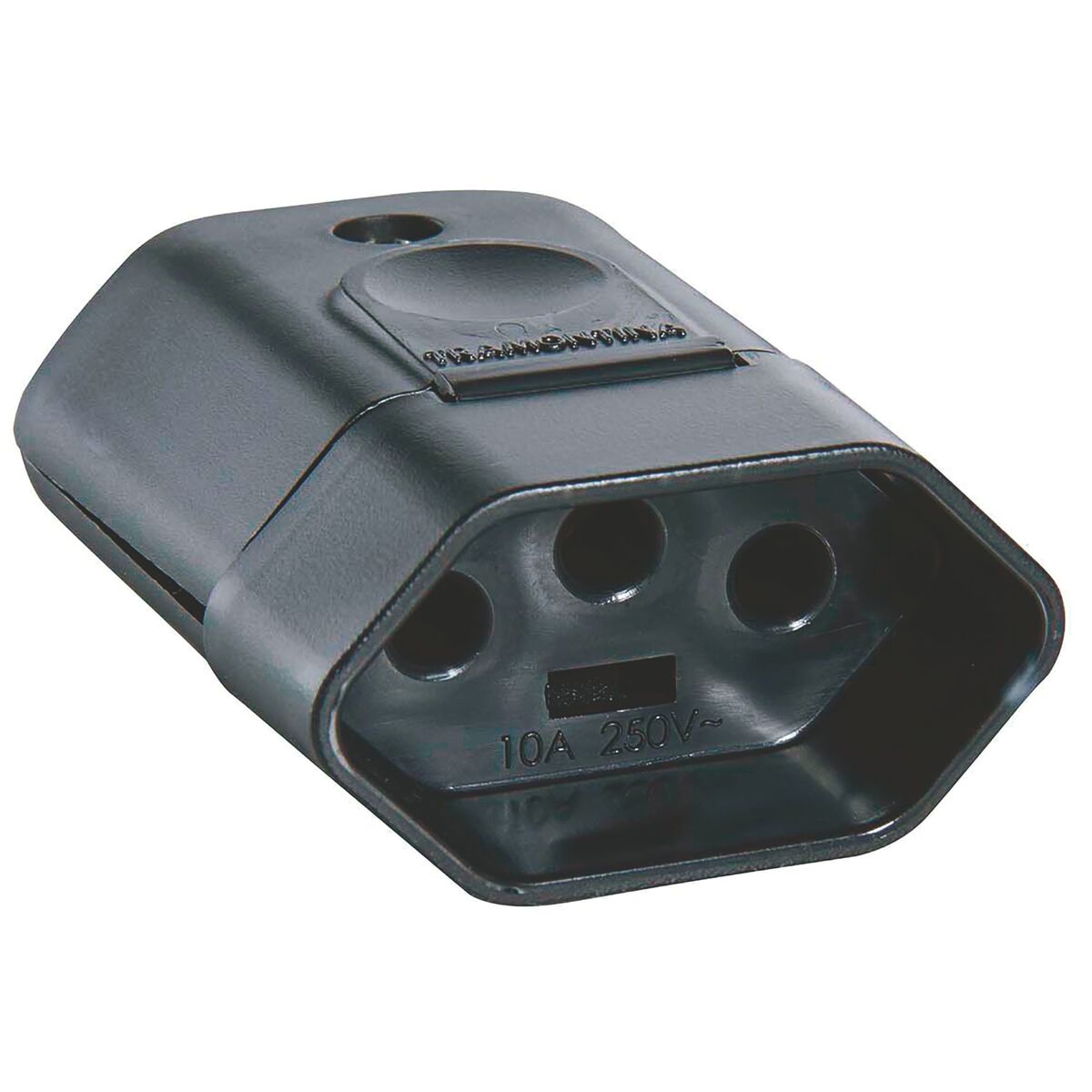 Plug Femea 2P Preto Branco Em Pote Tramontina